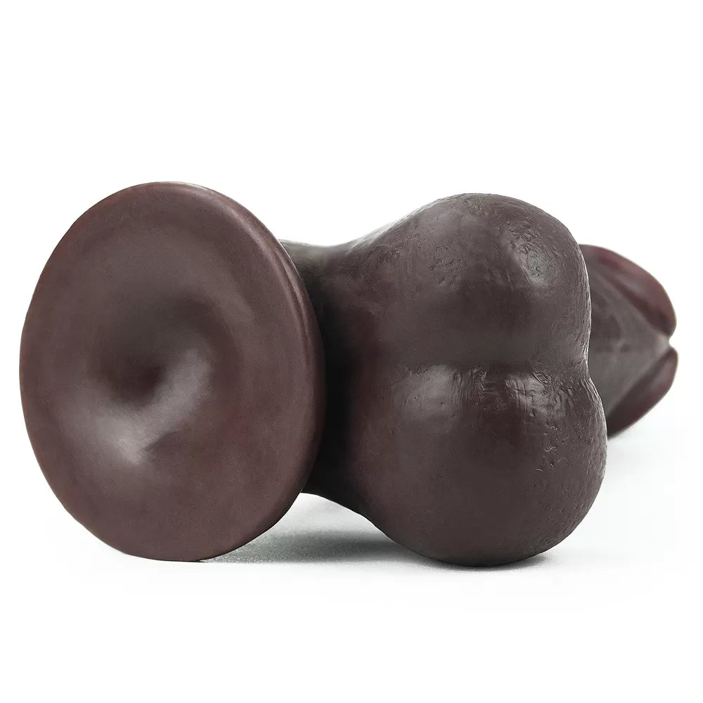 20 CM Tam Testisli Ultra Yumuşak Çift Katmanlı Belden Bağlamalı Zenci Penis