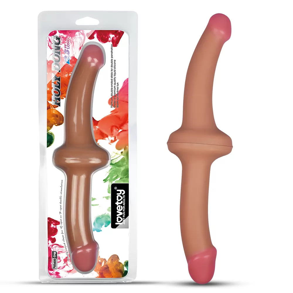 Holy Dong - Ultra Yumuşak Doku Çok Esnek Çift Taraflı Realistik Silikon Double Dildo Gerçeki Yapay Penis 32 CM