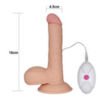 Ultra Yumuşak Realistik Dildo Güçlü Titreşimli Gerçekçi Yapay Penis Vibratör 18 CM