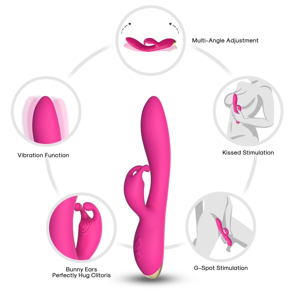 Bonnie - Şarjlı Aynı Anda Klitoris ve G Spot Uyarıcı Eğilebilir Yumuşak Doku Rabbit Vibratör