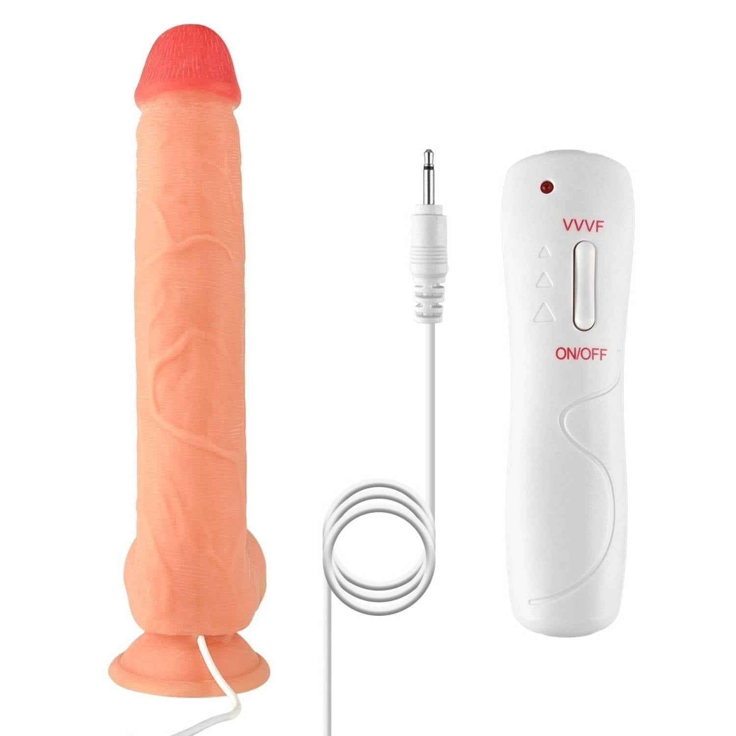 Thomas - Kumandalı Büyük Boy Güçlü Titreşimli Gerçekçi Yapay Penis Realistik Dokuda Dildo 28 CM