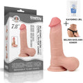 19.5 CM Tam Testisli Ultra Yumuşak Çift Katmanlı Belden Bağlamalı Penis