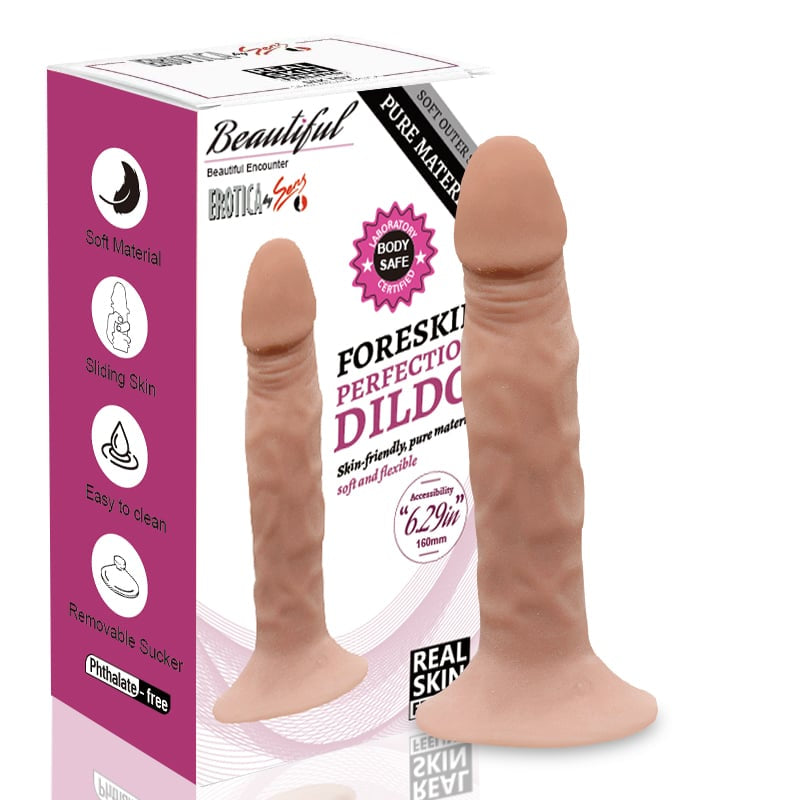 Kıkırdaklı Çift Katmanlı Realistik Anal Dildo Ultra Yumuşak Gerçekçi Yapay Penis 16x3.2 CM