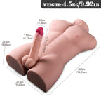Grayson - Anal Girişli 16 CM Titreşimli Yapay Penis Erkek Realistik Manken Yarım Vücut Dildo