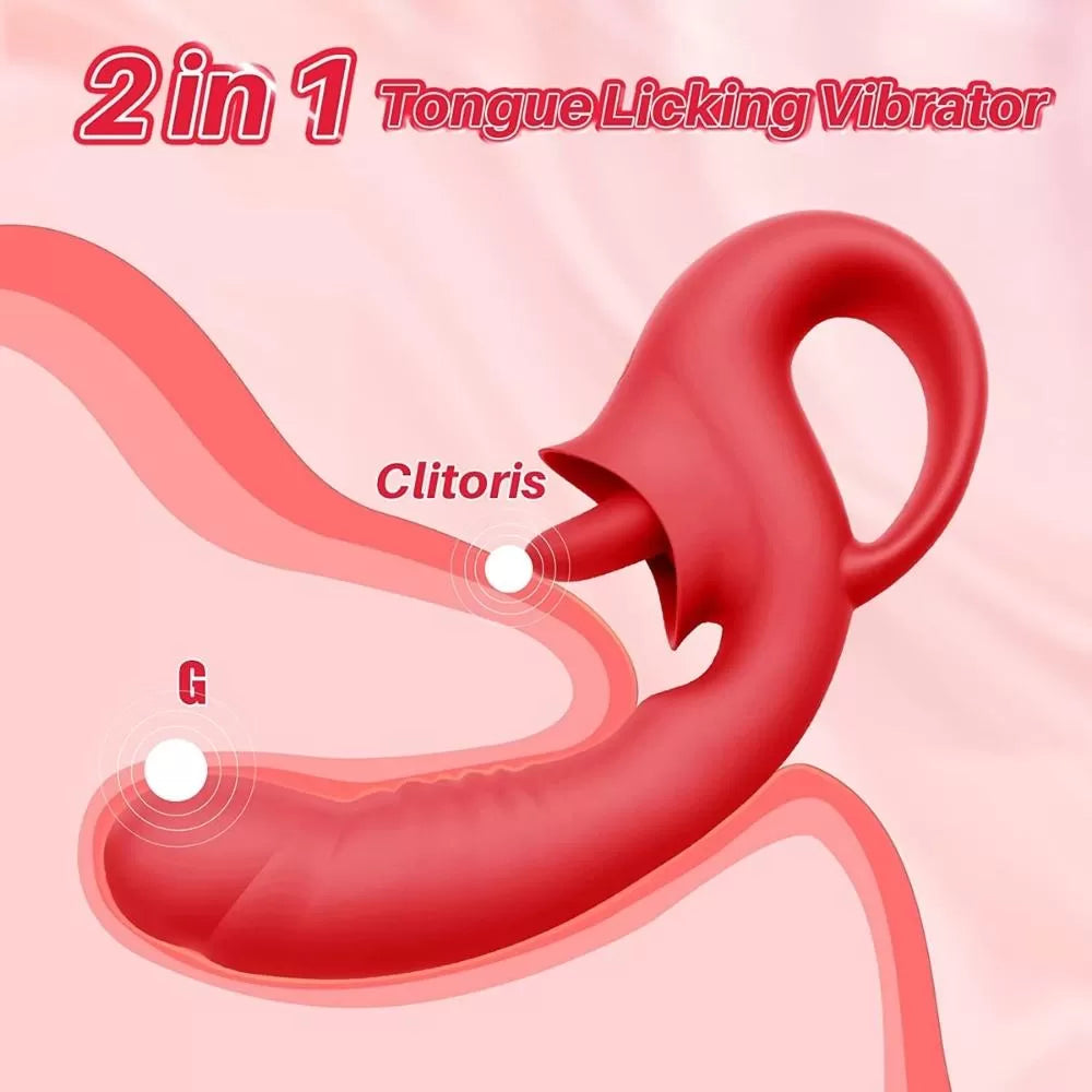 Vasana - Şarjlı Aynı Anda Klitoris ve G Spot Uyarıcı 2 in 1 Hareketli Orgazm Dil Vibratör