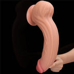 Hunter - Mega Boy Hareketli Kayar Deri Çift Katmanlı Realistik Vibratör Dildo Ultra Yumuşak Gerçekçi Titreşimli Yapay Penis