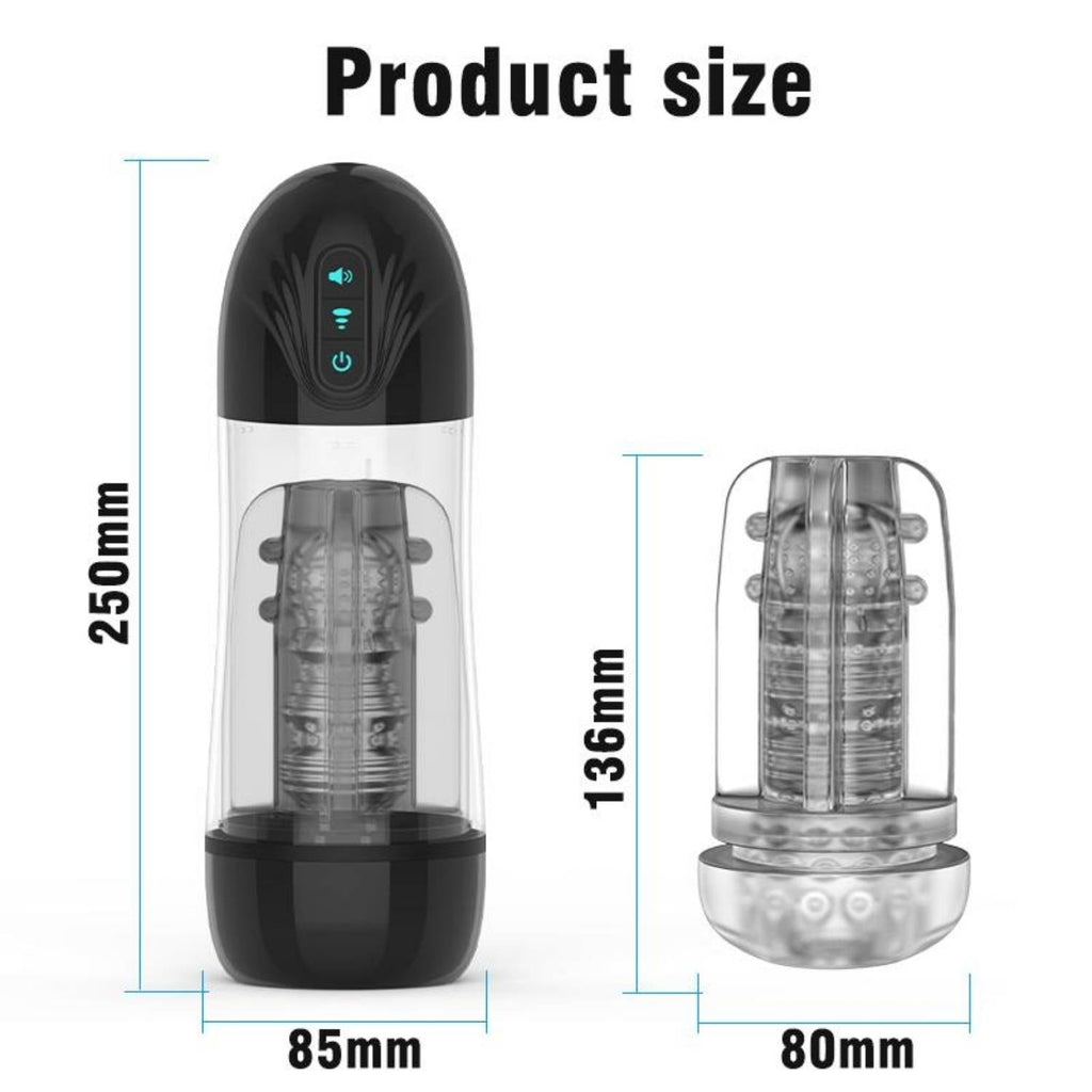 Masterbator - Şarjlı İnleme Sesli Titreşimli ve Emiş Güçlü Penis Pompası Suni Vajina Tam Otomatik Mastürbatör