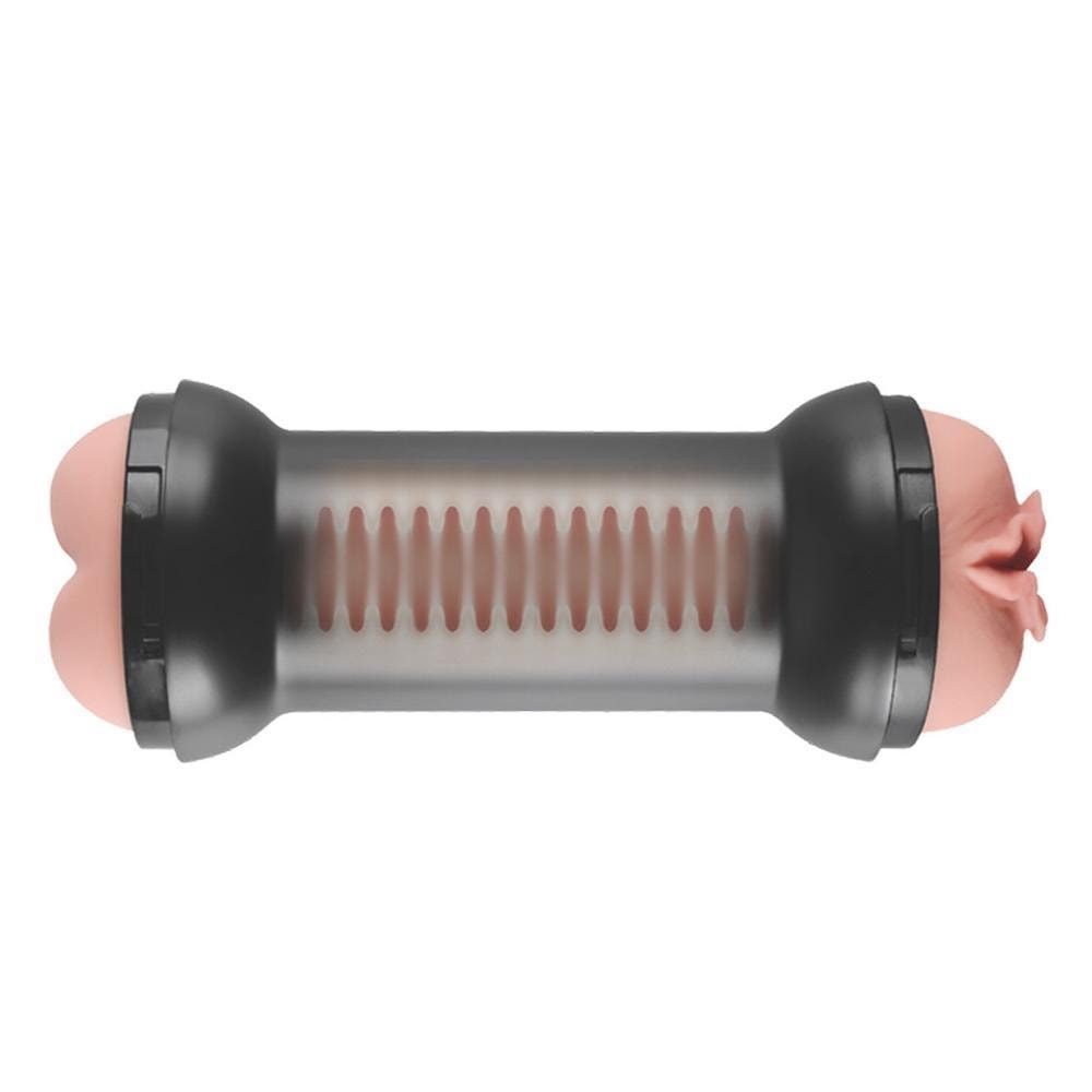 Tutma ve Saklama Dumbell Kutulu Çift Taraflı Anal Vajina Girişli Gerçekçi Mastürbatör 22 CM