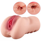 Natasha - Anal Vajina Çift Girişli Cep Boy Titreşimli Suni Vajina Mastürbatör 17.5 CM