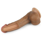 Çift Katmanlı Yumuşak Doku Eğik Realistik Dildo Silikon Kavisli Gerçekçi Yapay Penis 22x3.8 CM