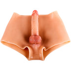 Cross-dressing Gerçekçi Dokuda Giyilebilir Yapay Penis Realistik Strapon Dildo 15x4 CM