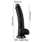 Jadon - Kumandalı Vantuzlu Güçlü Titreşimli Gerçekçi Zenci Yapay Penis Realistik Dokuda Dildo 23 CM