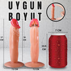 Güçlü Vantuzlu Testissiz Realistik Dildo Anal Vajina Kullanım Gerçekçi Yapay Penis 17x3.6 CM