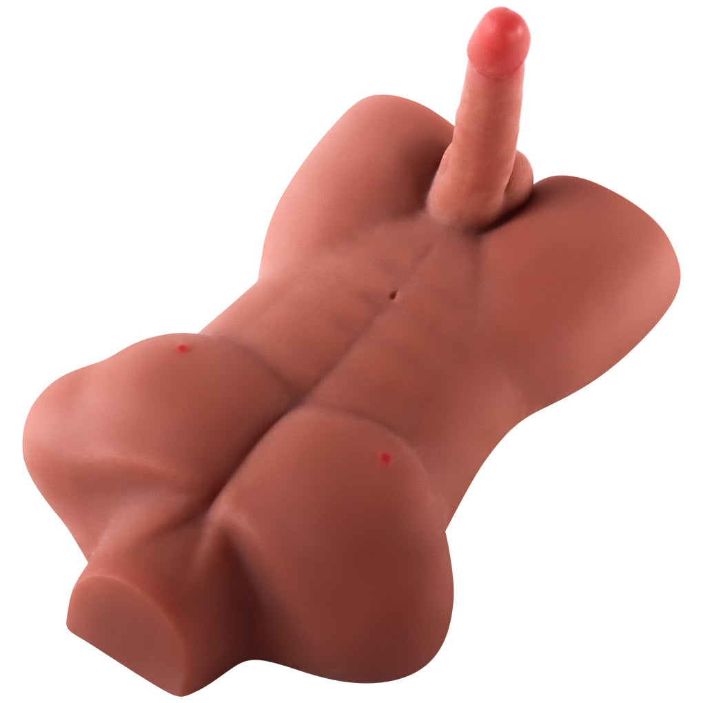 Grayson - Anal Girişli 16 CM Yapay Penis Erkek Zenci Realistik Manken Yarım Vücut Dildo