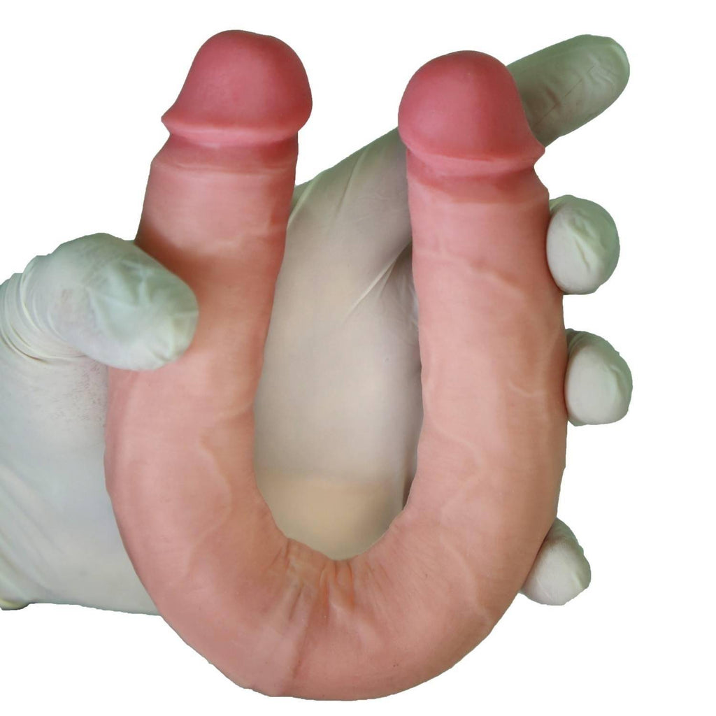 Victor - Sliding Skin Ultra Soft Realistic Double Ended Dildo Hareketli Kayar Deri Çift Katmanlı Çift Taraflı Gerçekçi Yapay Penis 30 CM