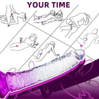MYST COLOR Dildo Realistik Jel Dokuda Testissiz Ultra Yumuşak Şeffaf Mor Yapay Penis