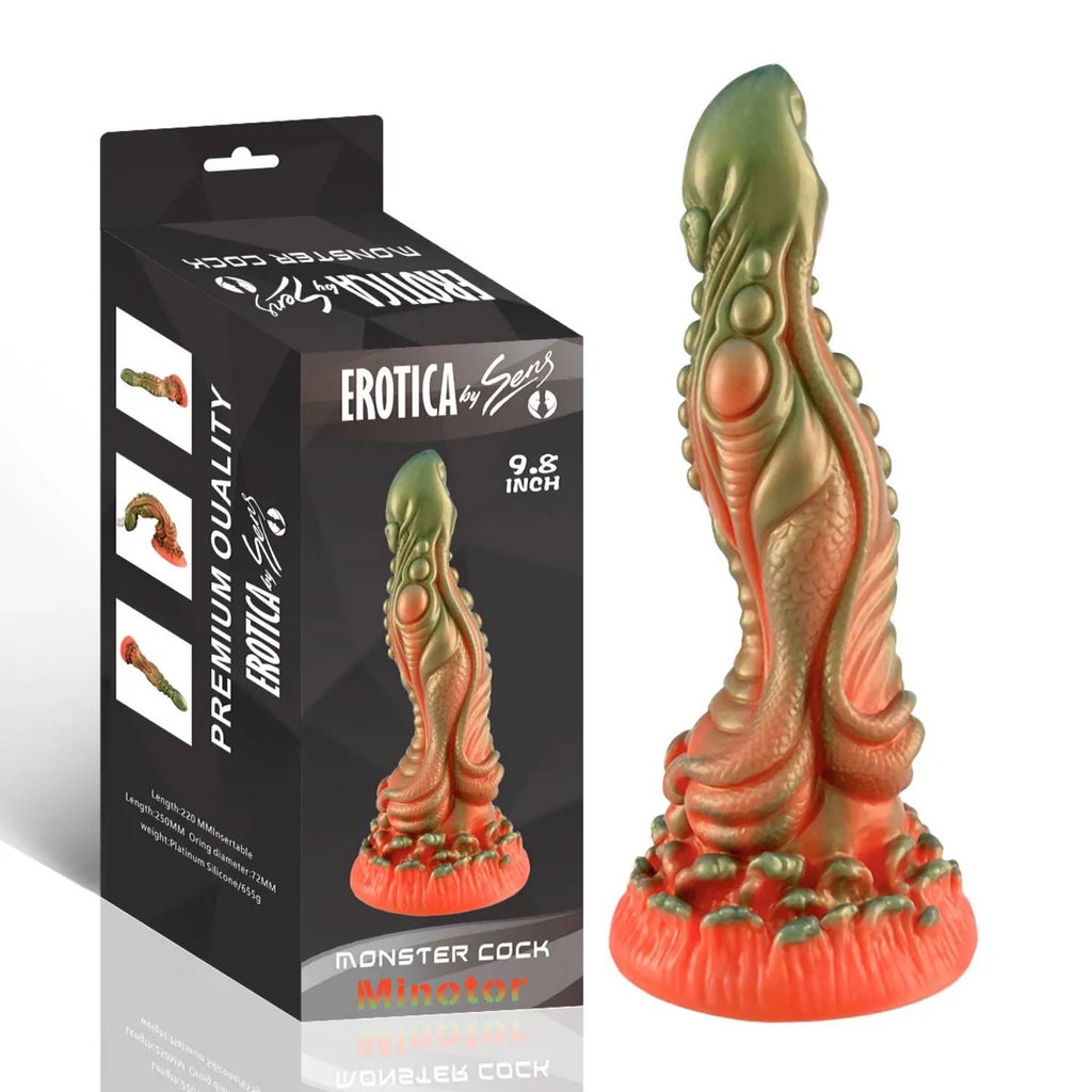 Monster Cock Minotor - Silicone Realistic Animal Bull Dildo Silikon Gerçekçi Doku Boğa Yapay Penis 25x7.2 CM