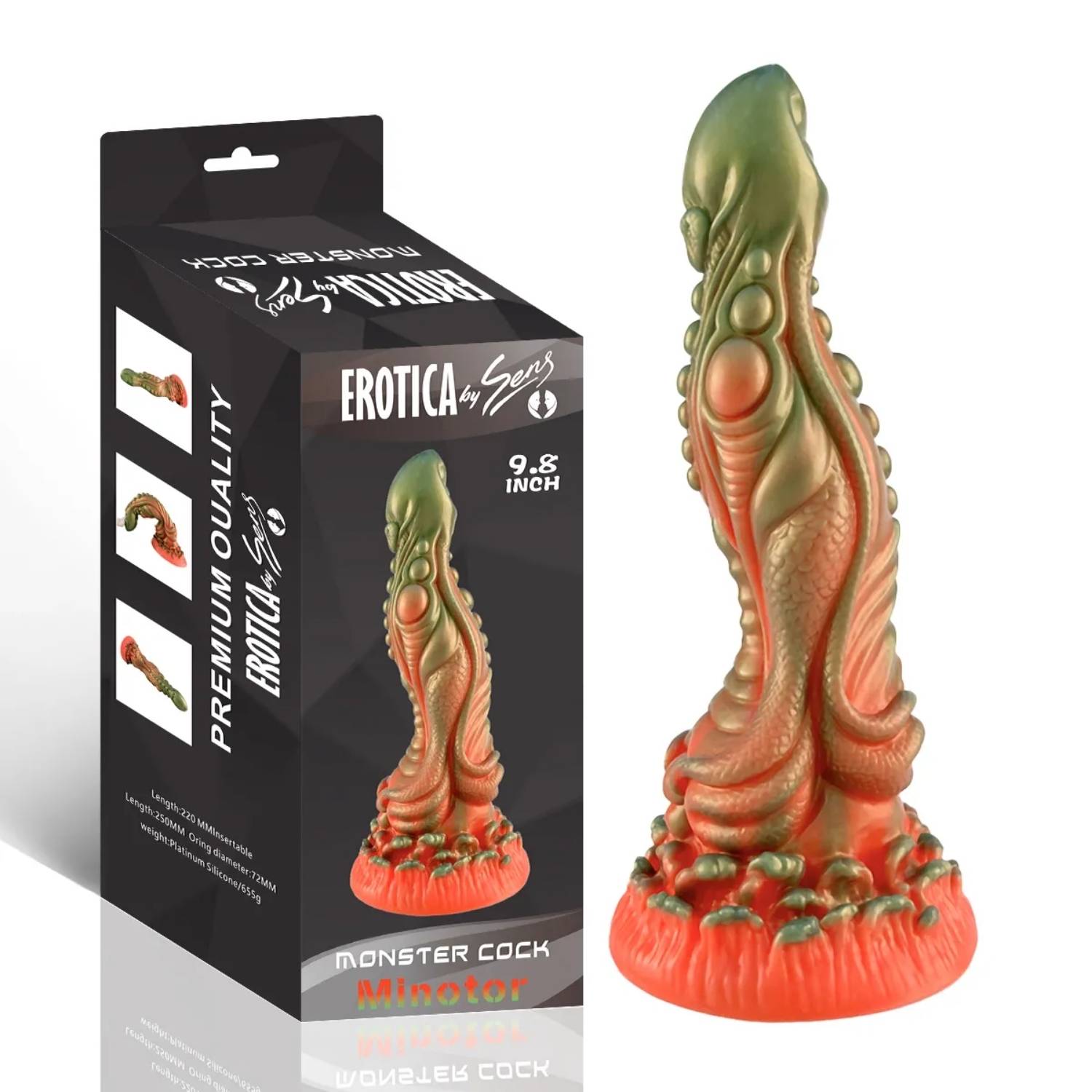 Monster Cock Minotor - Silicone Realistic Animal Bull Dildo Silikon Gerçekçi Doku Boğa Yapay Penis 25x7.2 CM