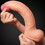 Çift Katmanlı Yumuşak Doku Büyük Boy Realistik Dildo Silikon Gerçekçi Yapay Penis 30x5.8 CM