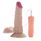 Ultra Yumuşak Doku Titreşimli ve 360° Rotasyonlu Oynar Başlı Realistik Dildo Vibratör Gerçekçi Yapay Penis 18 CM