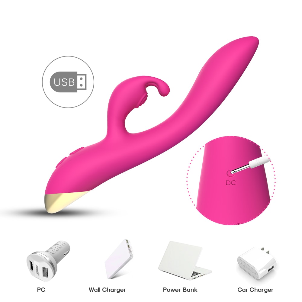 Bonnie - Şarjlı Aynı Anda Klitoris ve G Spot Uyarıcı Eğilebilir Yumuşak Doku Rabbit Vibratör