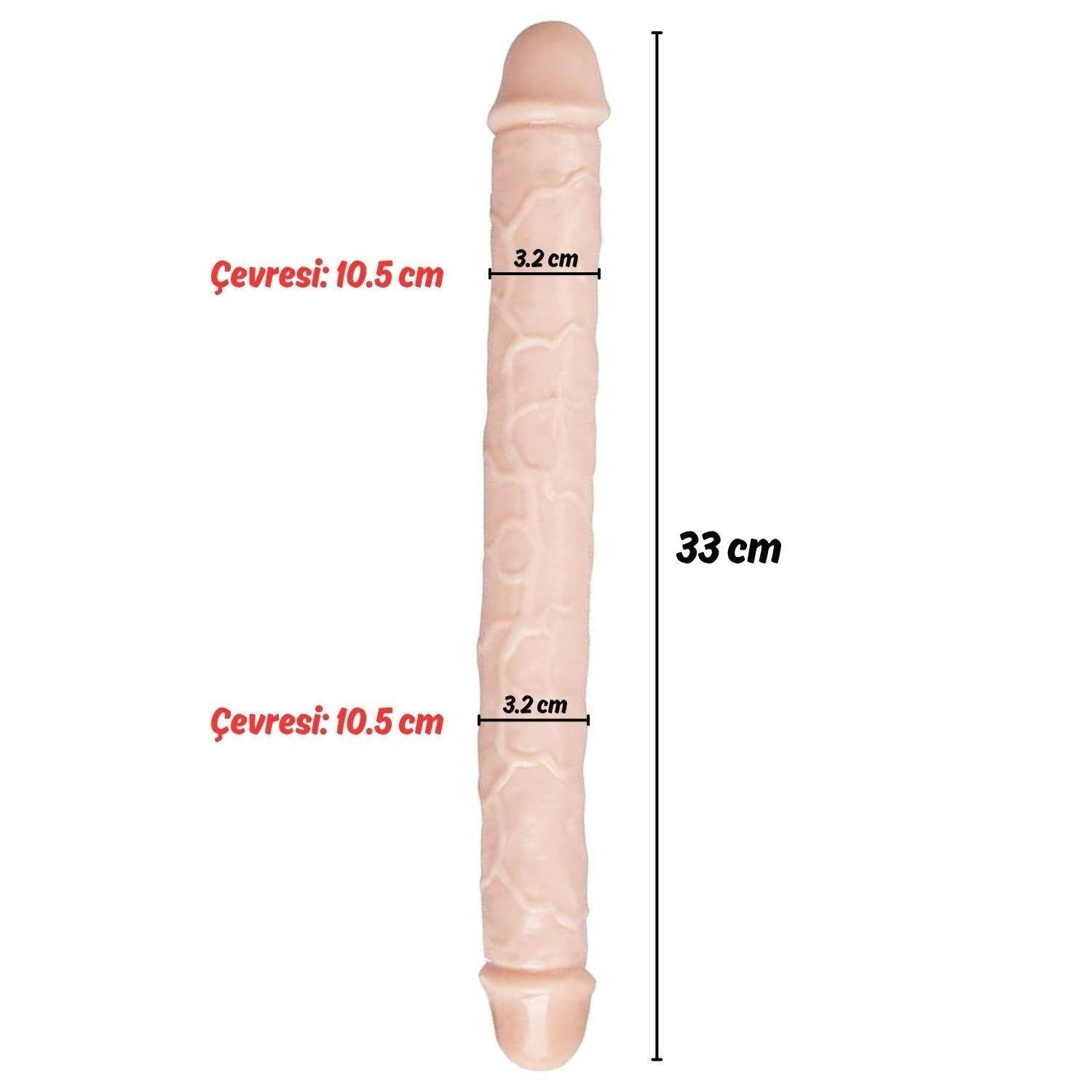 Ultra Soft Realistic Double Ended Dildo Yumuşak Doku Gerçekçi Çift Taraflı Realistik Yapay Penis 33 CM
