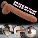 Hareketli Kayar Deri Çift Katmanlı Kıkırdaklı Realistik Dildo Ultra Yumuşak Siyahi Gerçekçi Yapay Penis 28x4.8 CM