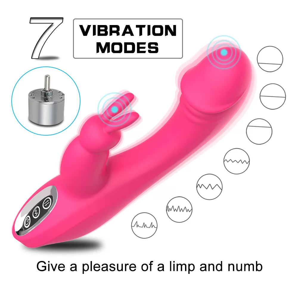 OLLY - Manyetik Şarjlı Su Geçirmez Klitoris ve G Spot Uyarıcı 2 in 1 Rabbit Tavşan Vibratör