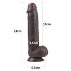 Hareketli Kayar Deri Ultra Yumuşak Doku Çift Katmanlı Kıkırdaklı Büyük Boy Realistik Dildo Gerçekçi Yapay Penis 24x4.5 CM