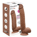 Hareketli Kayar Deri Çift Katmanlı Kıkırdaklı Realistik Dildo Ultra Yumuşak Siyahi Gerçekçi Yapay Penis 28x4.8 CM