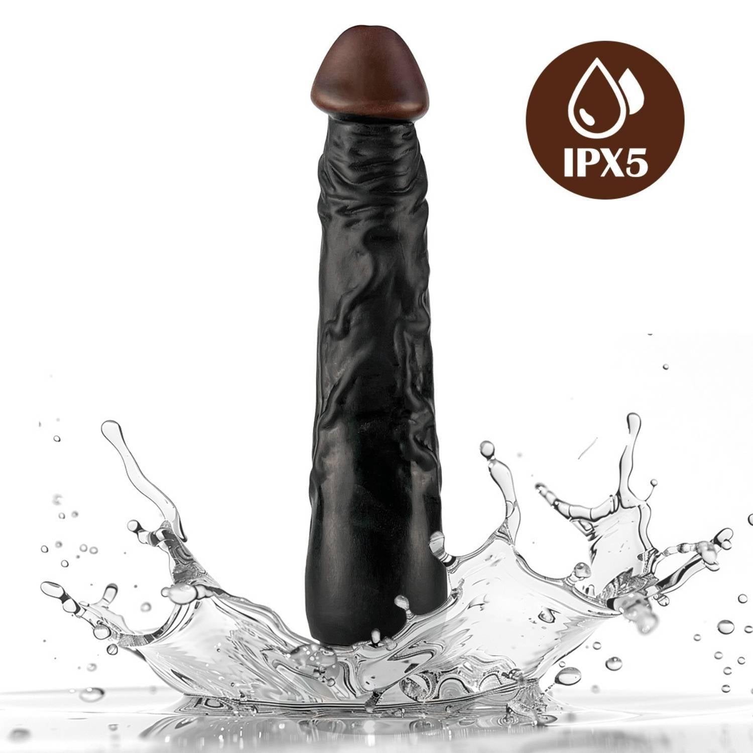 Kendrick - Kumandalı Vantuzlu Testissiz Güçlü Titreşimli Gerçekçi Zenci Yapay Penis Realistik Dokuda Dildo 22 CM