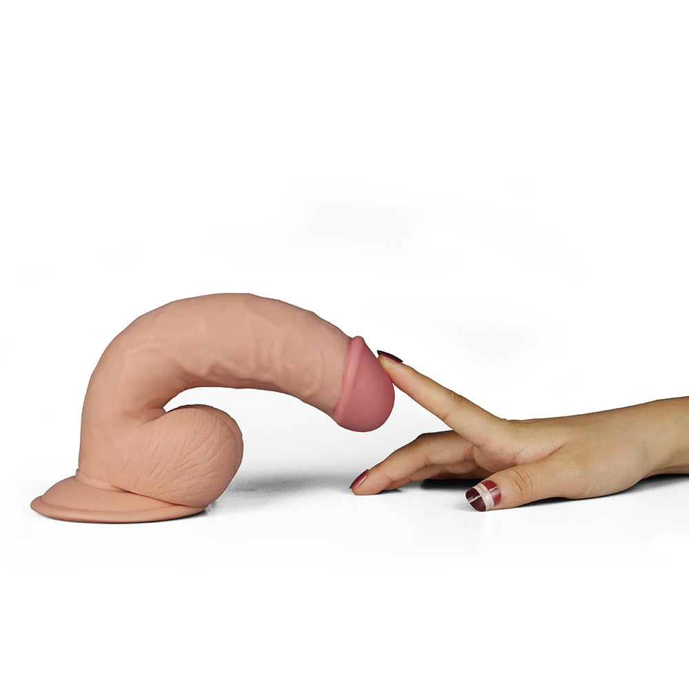 Ultra Soft Realistik Dildo Güçlü Titreşimli Yumuşak Doku Gerçekçi Yapay Penis Vibratör 20 CM