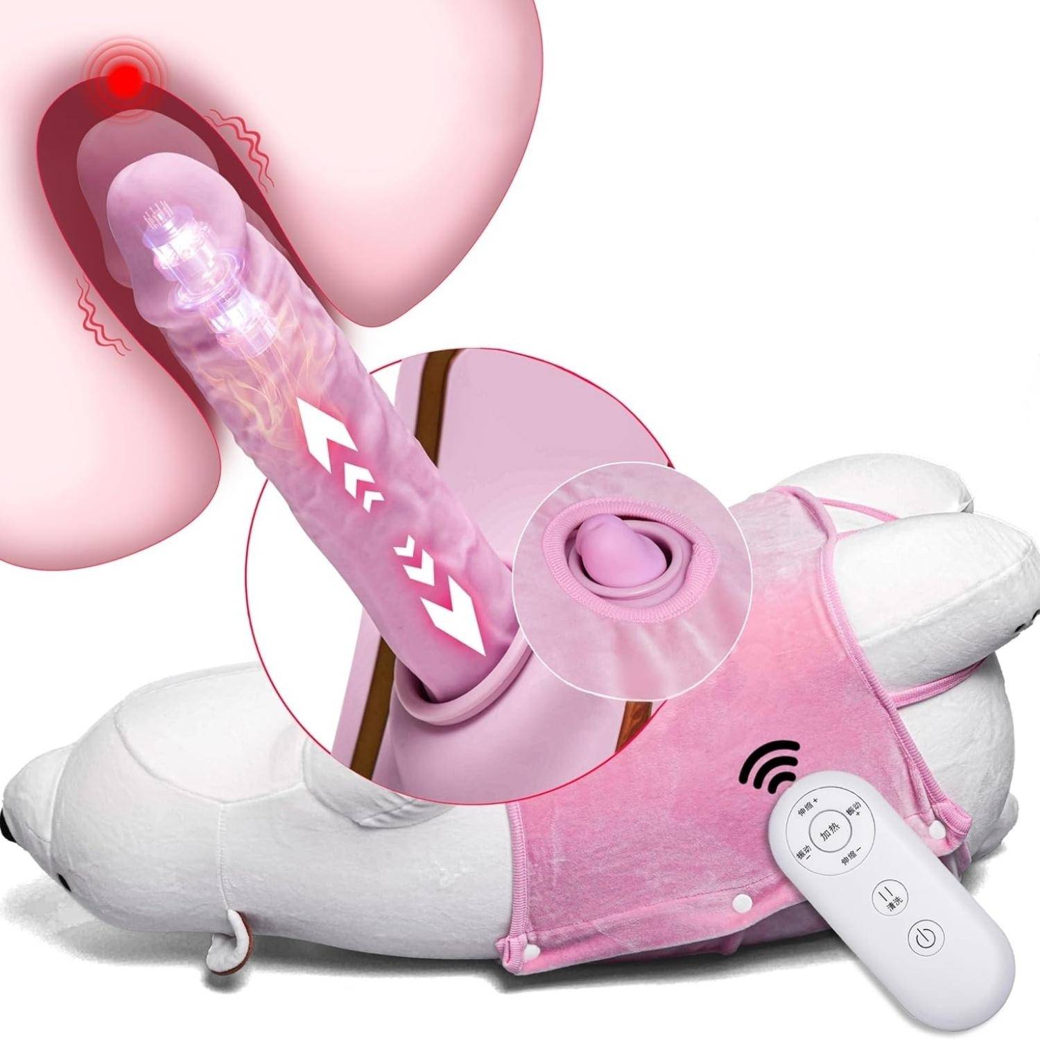 Polar Bear Sex Machine - Şarjlı Kumandalı İleri Geri Hareketli Isıtmalı Titreşimli Peluş Ayı Sex Makinesi