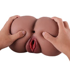 Jennifer - Anal Vajina Çift Girişli Siyahi Realistik Kalça Titreşimli Isıtmalı Suni Vajina Mastürbatör 2.8 KG