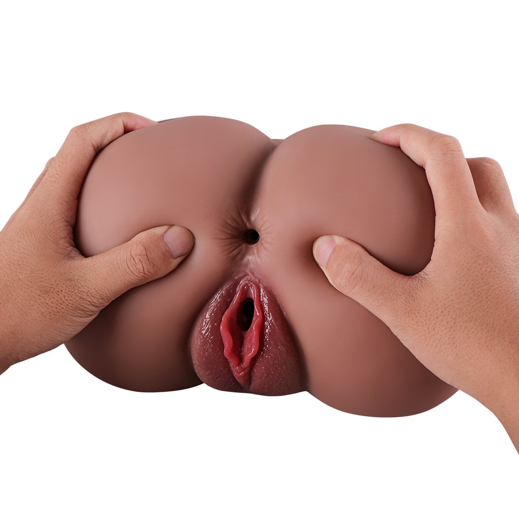 Jennifer - Anal Vajina Çift Girişli Siyahi Realistik Kalça Titreşimli Isıtmalı Suni Vajina Mastürbatör 2.8 KG
