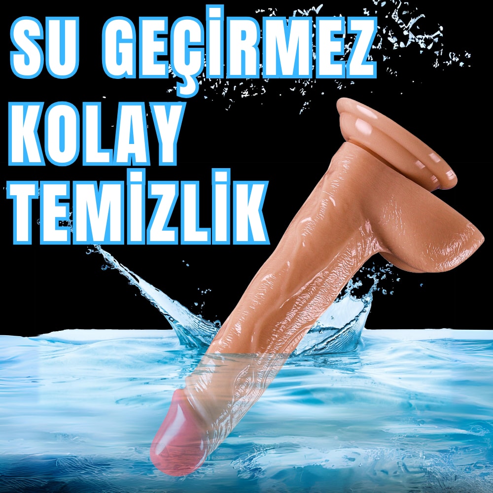 Güçlü Vantuzlu Damarlı İnce Realistik Dildo Gerçekçi Yapay Penis 20x3.5 CM