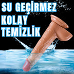 Güçlü Vantuzlu Damarlı İnce Realistik Dildo Gerçekçi Yapay Penis 20x3.5 CM
