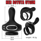 Aurora - Şarjlı Telefon Bluetooth Kontrollü Klitoris Uyarıcı Vibratör Titreşimli Testis ve Penis Yüzüğü
