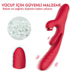 Chicy - Manyetik Şarjlı Titreşimli İleri Geri ve Aşağı Yukarı Dil Hareketli Klitoris Emişli 4 in 1 Vibratör