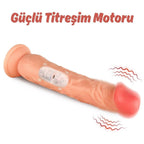 Kendrick - Kumandalı Vantuzlu Testissiz Güçlü Titreşimli Gerçekçi Yapay Penis Realistik Dokuda Dildo 22 CM