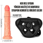 Sens Belden Bağlamalı Gerçekçi Yapay Penis Testissiz Kemerli Realistik Strapon Dildo 21 cm
