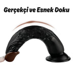 Kendrick - Kumandalı Vantuzlu Testissiz Güçlü Titreşimli Gerçekçi Zenci Yapay Penis Realistik Dokuda Dildo 22 CM