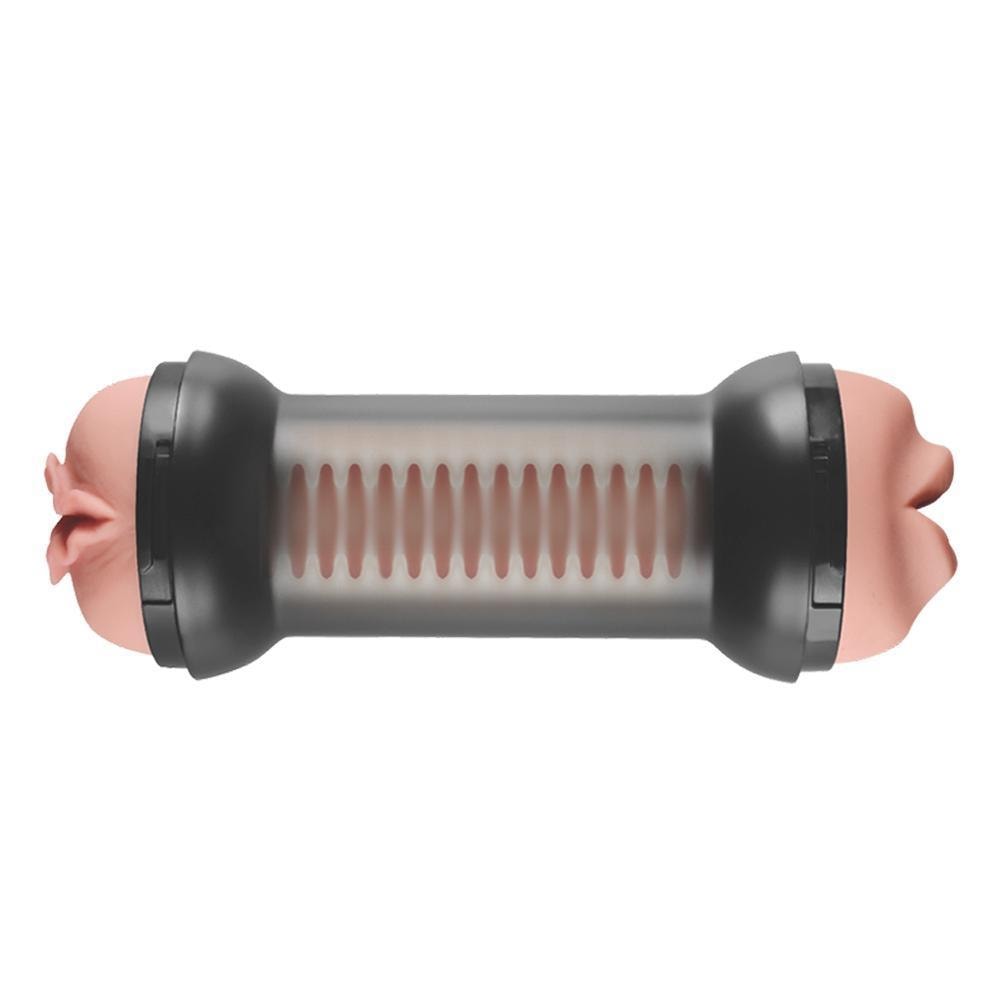 Tutma ve Saklama Dumbell Kutulu Çift Taraflı Oral Vajina Girişli Gerçekçi Mastürbatör 22 CM