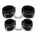Fetish Beginner El ve Ayak Kelepçesi BDSM Set - Siyah