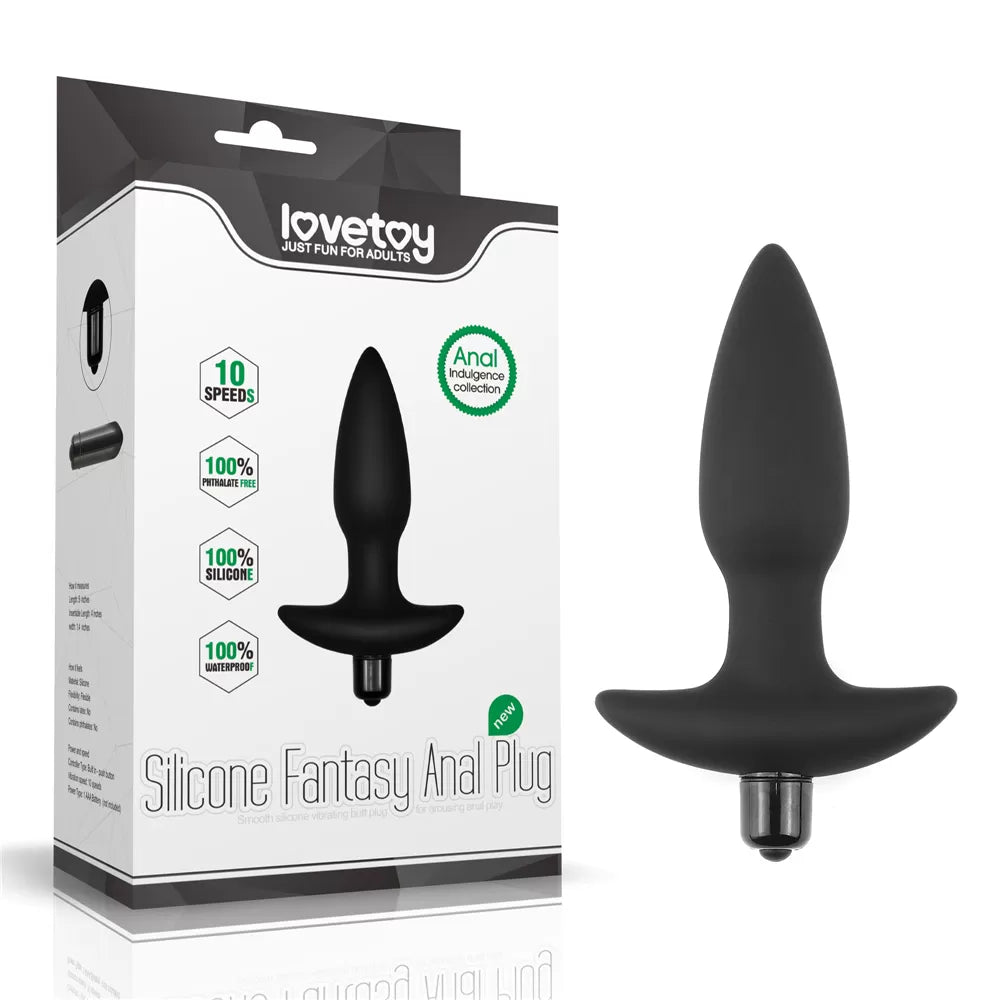 Silicone Fantasy - Çıkar Tak Bullet Vibratörlü Güçlü Titreşimli 10 Fonksiyonlu Silikon Anal Plug
