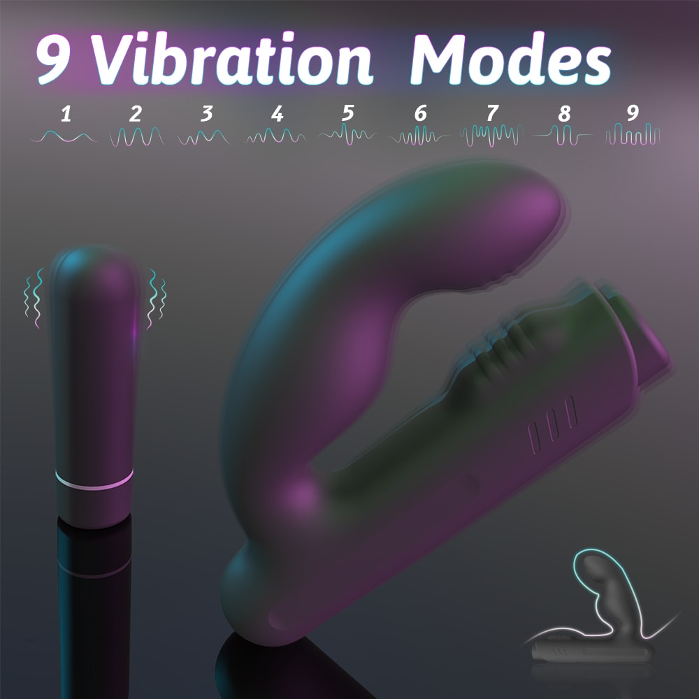 Gladiator - Şarjlı Çıkarılabilir Bullet Motorlu 2 in 1 Perine ve Prostat Uyarıcı Vibratör