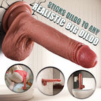 Brice - Ultra Yumuşak Doku Çift Katmanlı Mavi Damarlı Realistik Dildo Gerçekçi Yapay Penis 19x3.5 CM