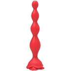 Rose Beads - Manyetik Şarjlı Gül Tasarımlı Güçlü Titreşimli Boncuklar Kademeli Boyut Eğilebilir Anal Beads Vibratör