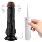 Ricky - Kumandalı Vantuzlu Güçlü Titreşimli Gerçekçi Zenci Yapay Penis Realistik Dokuda Dildo 20 CM