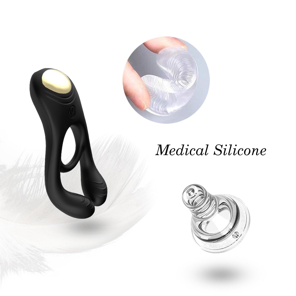 Veyron - Şarjlı Güçlü Titreşimli Testis ve Klitoris Uyarıcı Vibratör Penis Yüzüğü